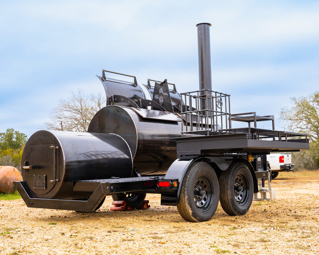529-Gallon Smoker | Mill Scale Offset Smoker Trailer for Sale