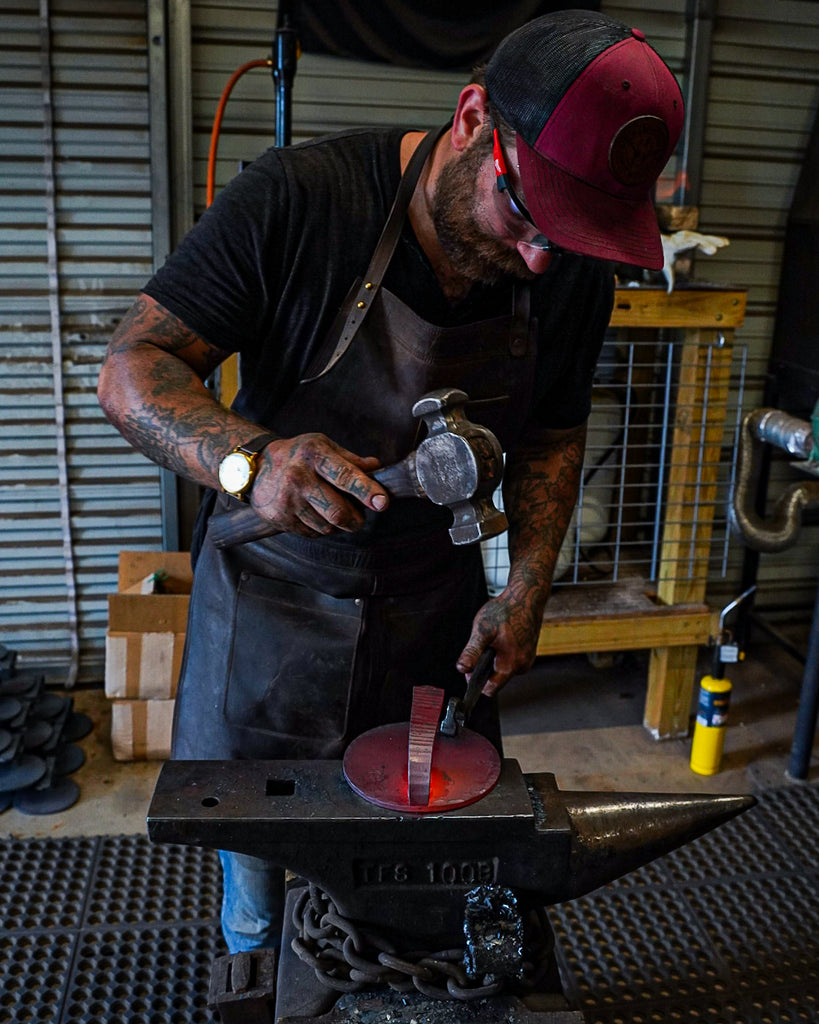 Hand-forged Steel Burger Press | Mill Scale Metal Works