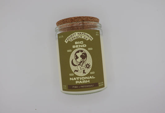 Big Bend National Park Soy Candle 11oz - Pine and Patchouli