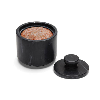 Fox Run Marble Salt Cellar, Black, 3" x 3" x 3"