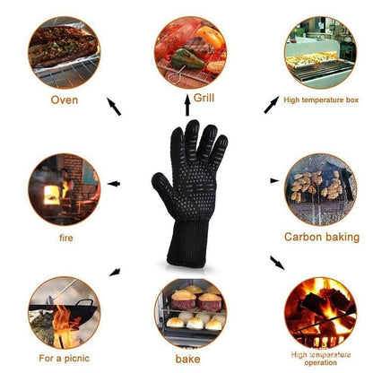 BBQ Grill Gloves Cut & 932°F Heat Resistant Gloves