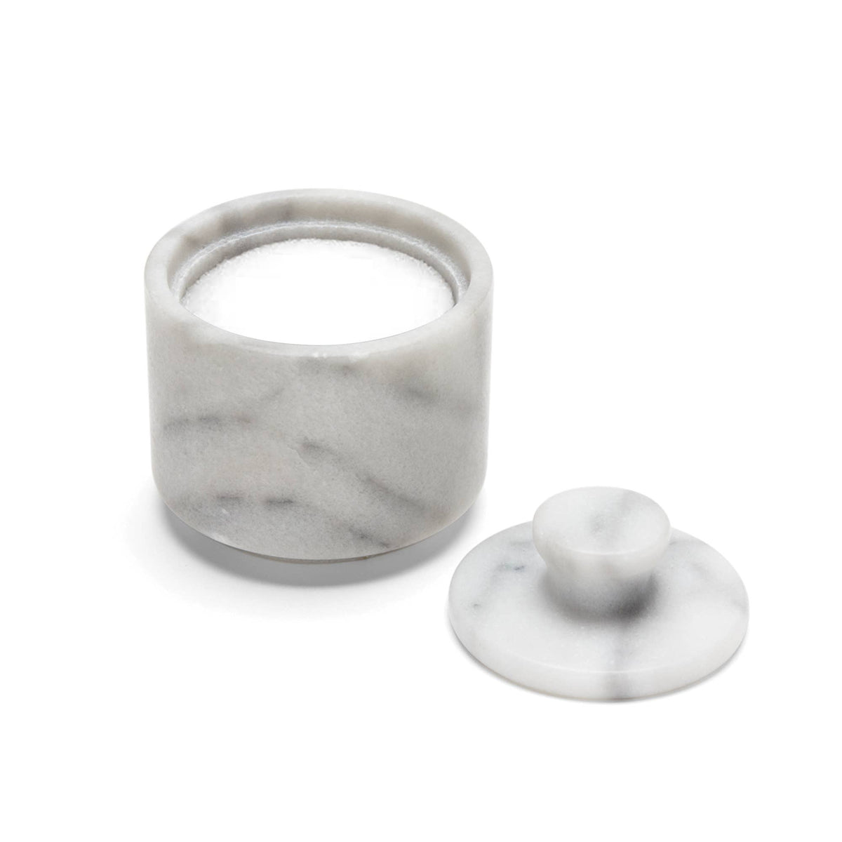 Fox Run White Marble Salt Cellar with Lid, 3.42' x 3.33"