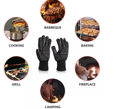 BBQ Grill Gloves Cut & 932°F Heat Resistant Gloves