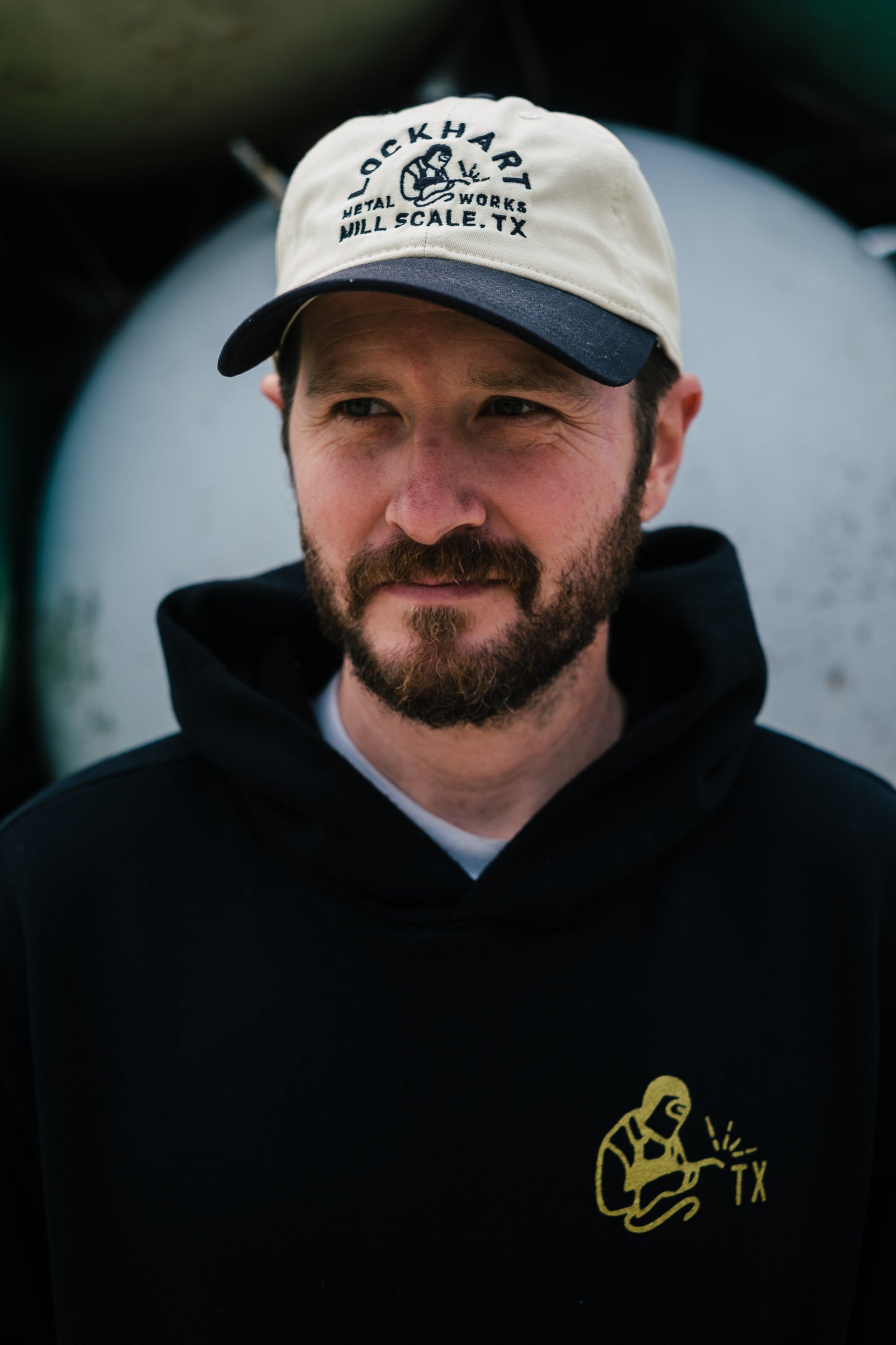 Cream and Black Dad Hat