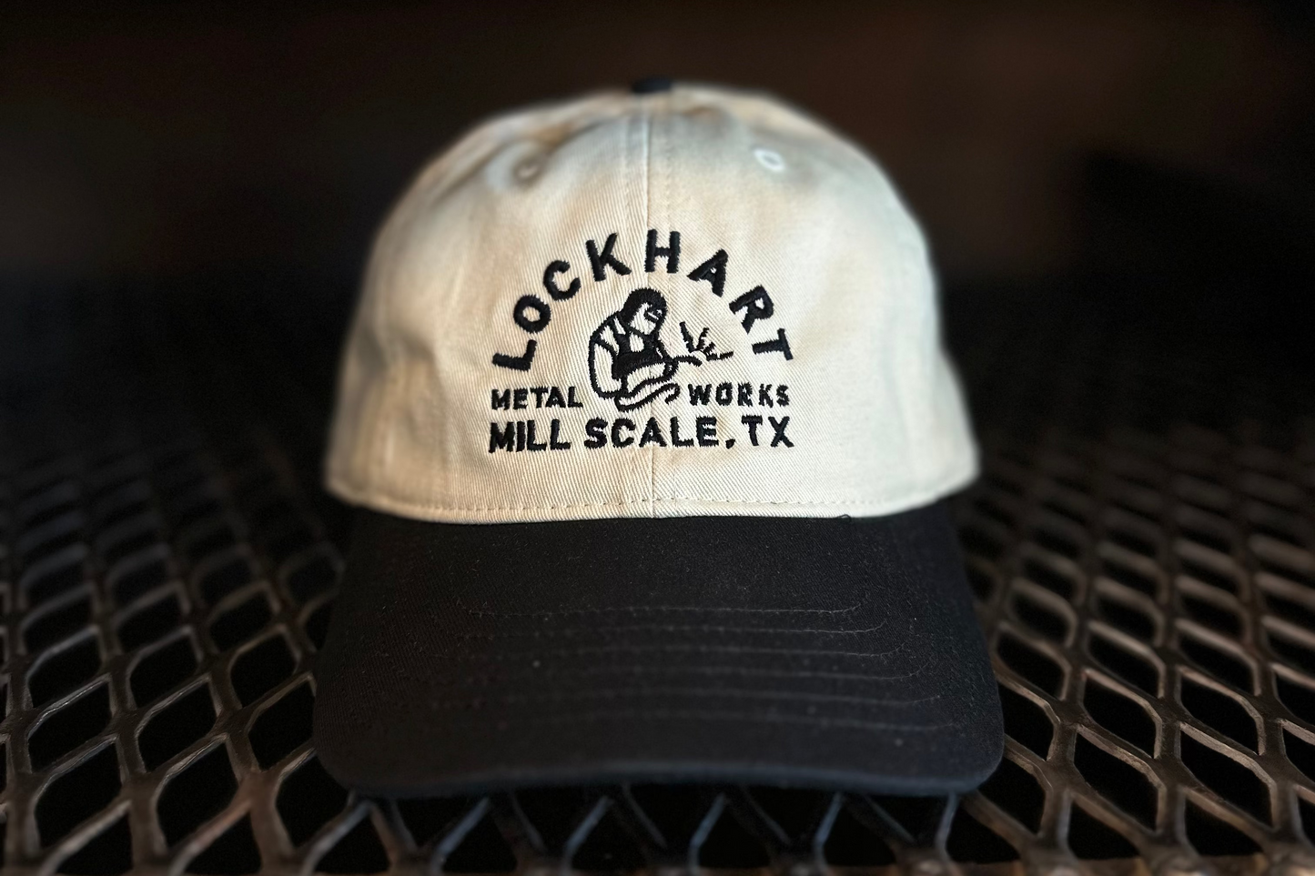 Cream and Black Dad Hat