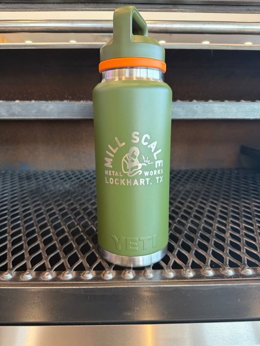 YETI- Rambler 36 oz Bottle Chug- Olive/King Crab Orange