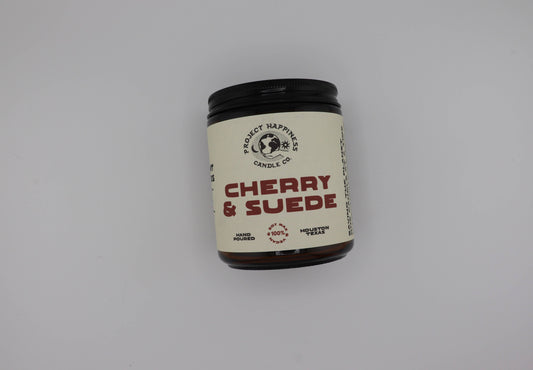 Cherry and Suede Soy Candle - 8oz  | Fall Scent