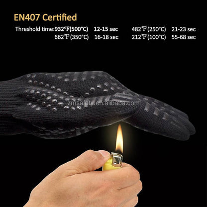 BBQ Grill Gloves Cut & 932°F Heat Resistant Gloves
